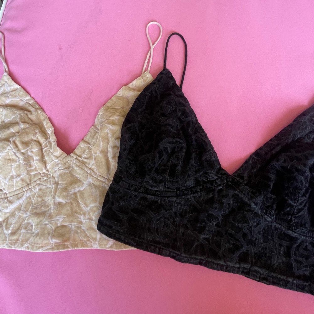 Free People One Carrie Flocked Bralette bundle
